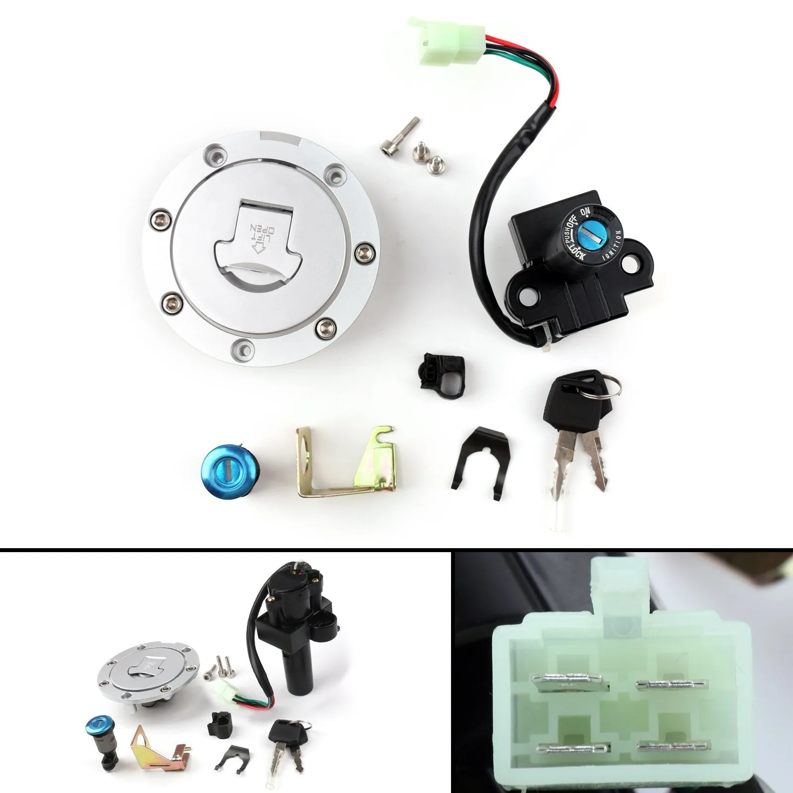 Jeu de clés de bouchon de gaz de carburant de verrouillage de commutateur d'allumage pour Honda CB750 F2 92-01 CB1300 98-02 générique
