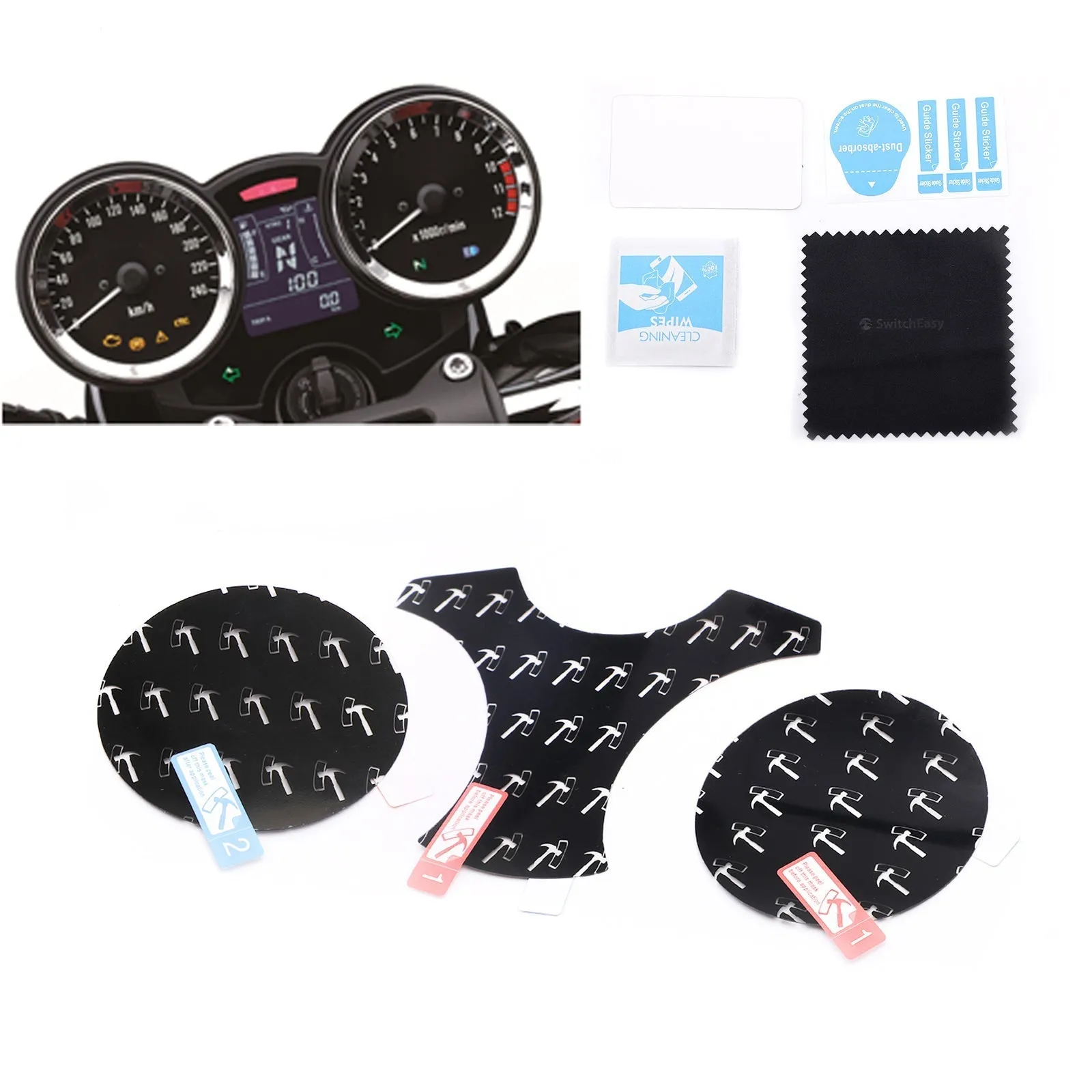 Protecteur d'écran de tableau de bord à rayures Cluster pour Kawasaki Z 900 RS Cafe 2017-2019 générique