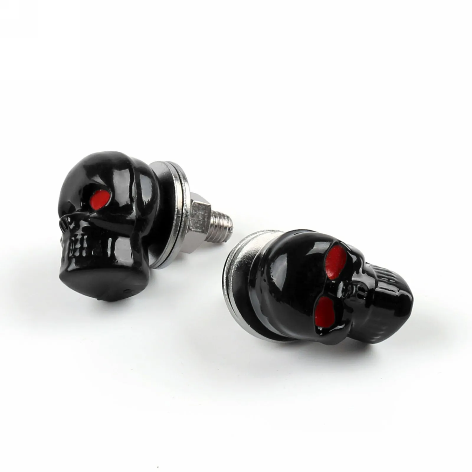 2x Universel Moto Noir Tête de Mort Plaque d'Immatriculation Cadre Vis Boulon Générique