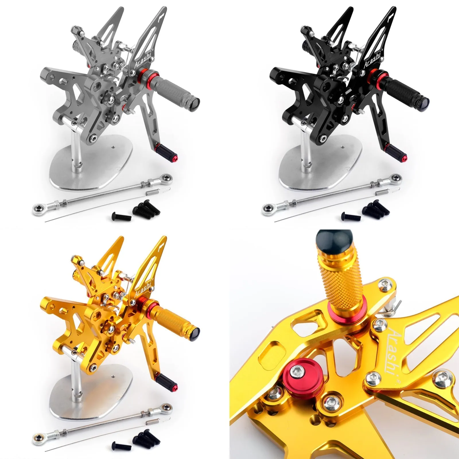 Commandes reculées Ensembles arrière Repose-pieds Repose-pieds Pour Kawasaki ZX-R ZXR 400 Ninja 2018 Générique