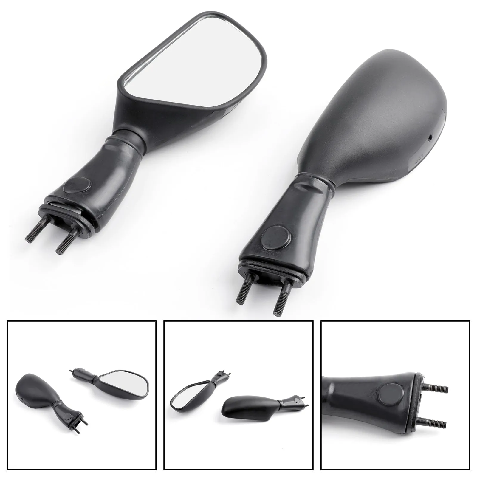 Rétroviseurs Pour Kawasaki ZX6R 1998-2002 ZX9R ZX9 9R 1998-2003 Noir Générique