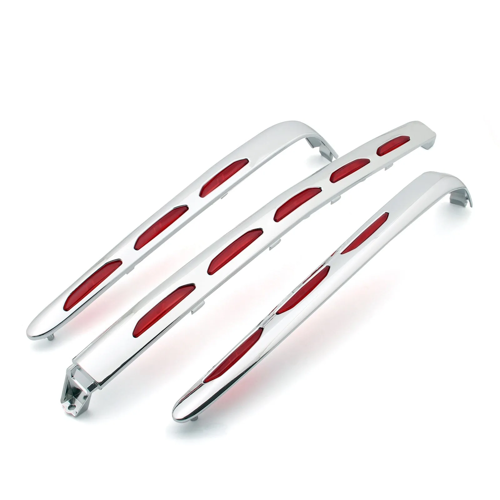 Goldwing Chrome Carénage Lentille Rouge Réflecteur Tronc Moulures Fit Honda GL1800 01-11 Générique