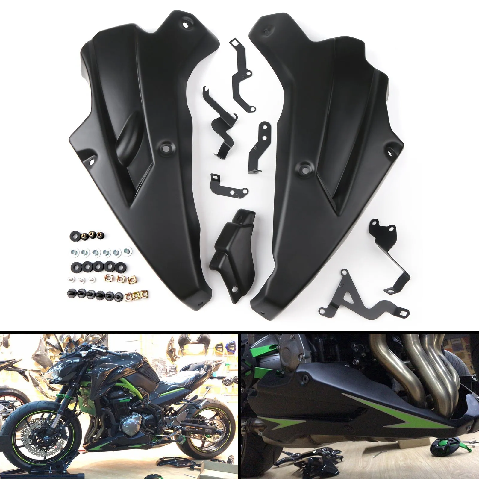 Carrosserie Châssis Ailes Inférieur Carénage Panneau Puig cover pour Kawasaki Z900 2017 2018 Generic