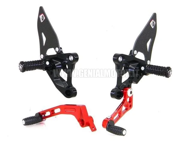 Ducabike Dbk Prsbk01da Pedane Regolabili Sbk Nero - Rosso-PRSBK01DA-24269