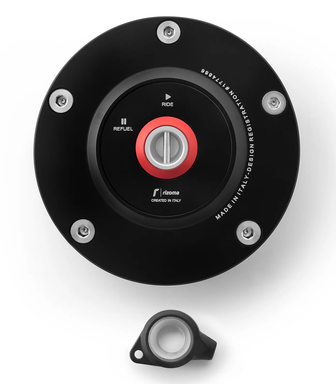 Tappo Serbatoio Benzina Rizoma per Ducati 899/959/1199/1299 Panigale, Scrambler, Streetfighter, XDiavel, MV Agusta 10-, colore Nero