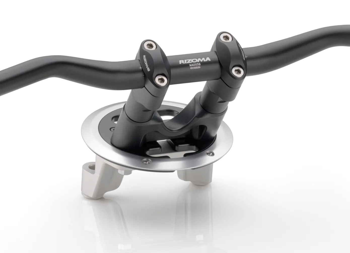 Adattatore Manubrio Conico Rizoma colore Nero, per Yamaha TMAX 500 08-11, TMAX 530 12-16