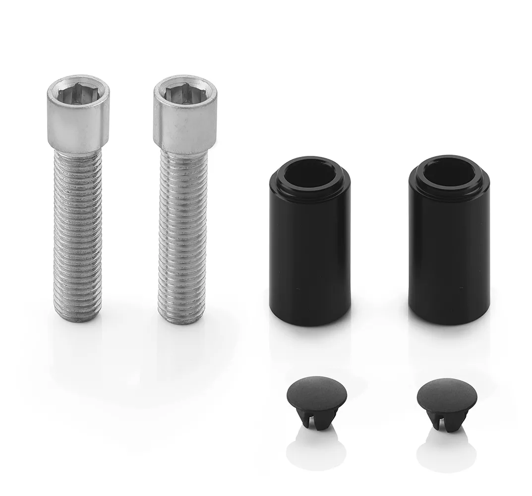 Adattatore per installare Specchio Rizoma Stealth Naked su Suzuki Katana, Benelli TRK 702, codice BSN903B, colore Nero, 1 paio (set per 2 specchi)