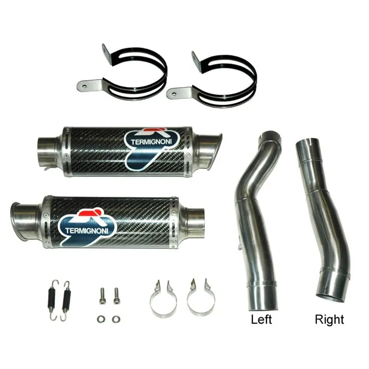 Suzuki Gsx-r 1000 2007 > 2008 Scarichi Termignoni Terminali Round Carbonio Acciaio-S058080CR-37662