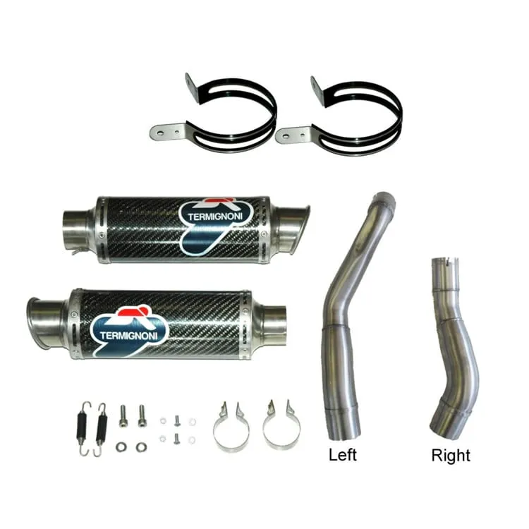 Suzuki Gsx-r 1000 2009 > 2011 Scarichi Termignoni Terminali Round Carbonio Acciaio-S062080CR-37664