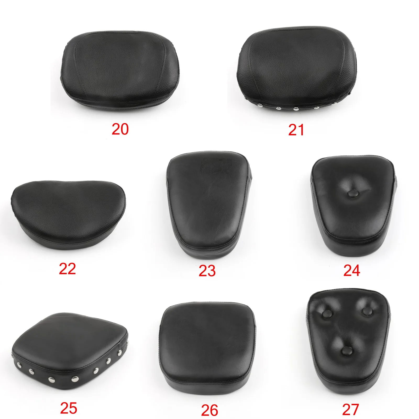 Coussin de dossier universel pour Honda Kawasaki Suzuki Touring Yamaha Black Generic