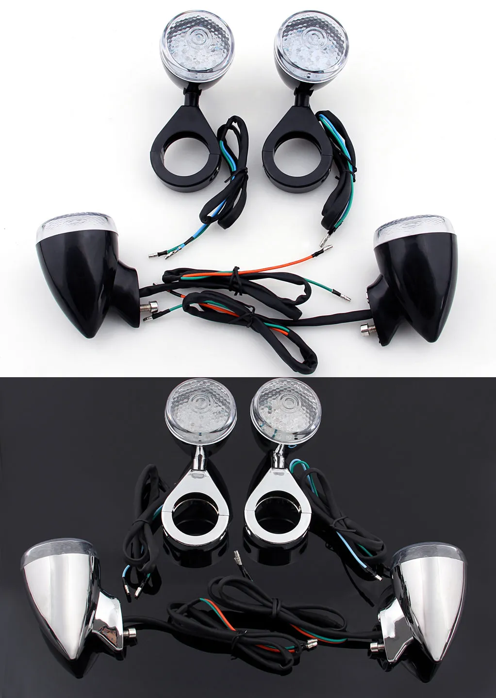 Clignotant antibrouillard 41mm pince de fourche de relocalisation pour Harley Dyna Sportster noir générique