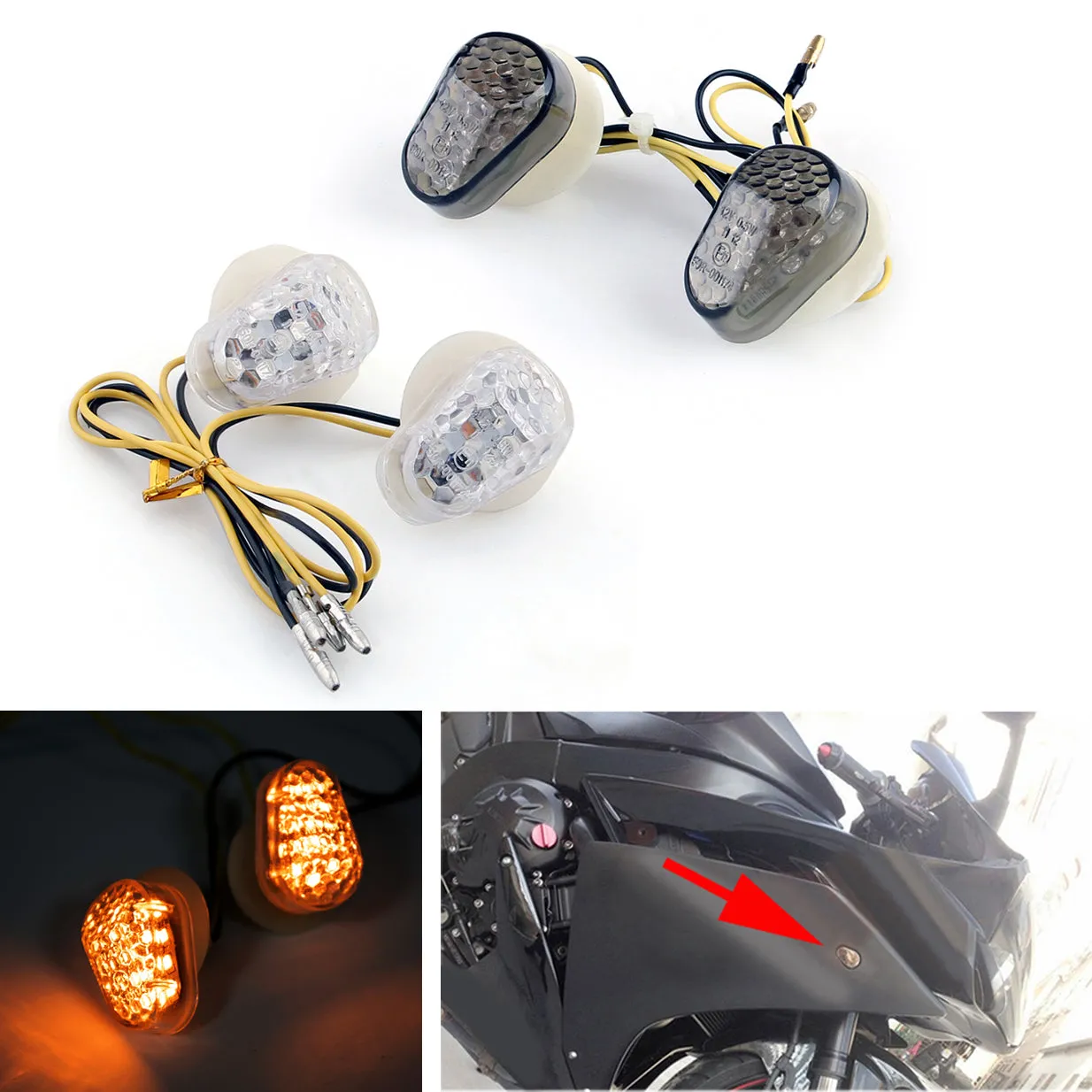 Clignotants LED Yamaha FZ1 (06-2013) FZ6 (04-2013) R1 (02-2013) R6 (03-2013) Générique