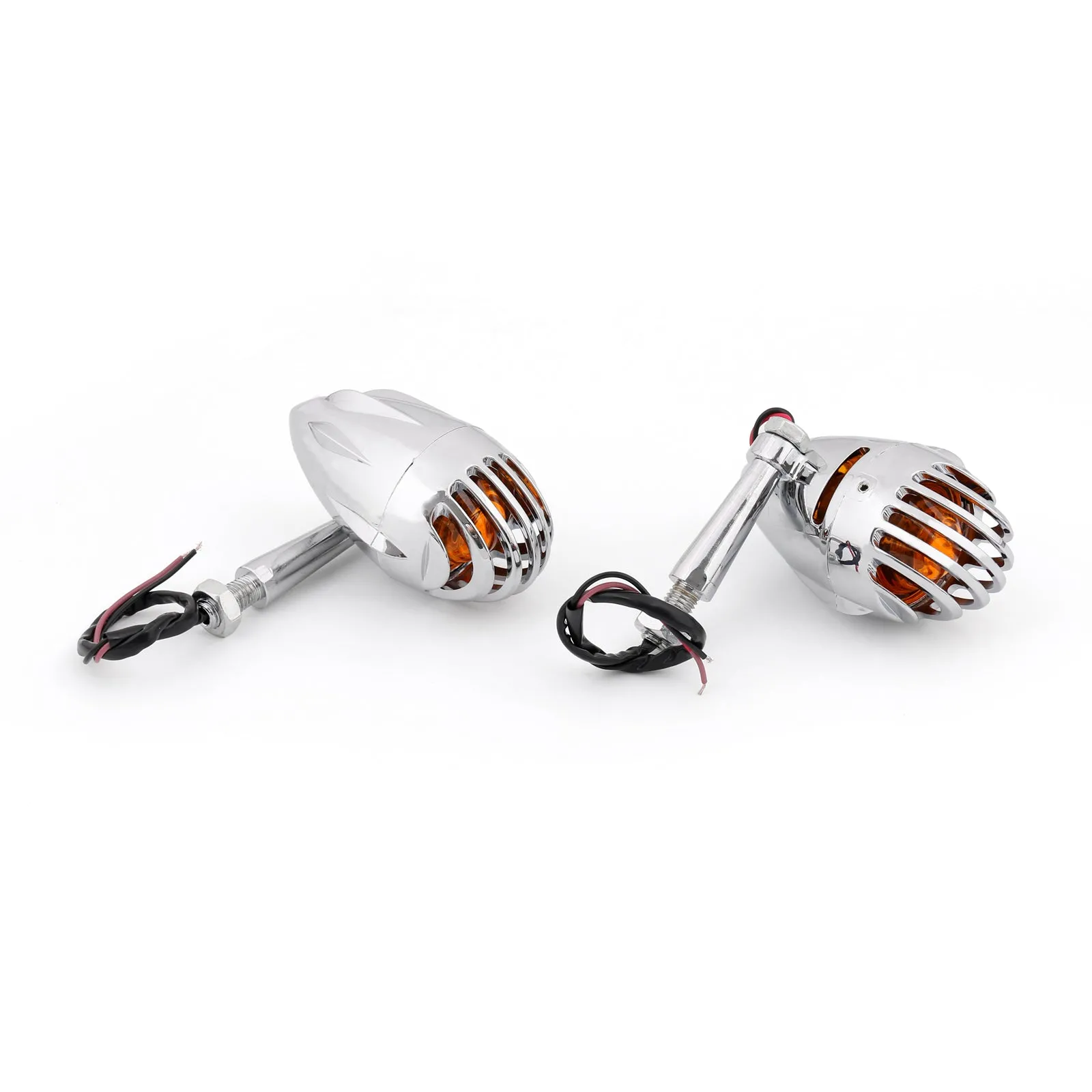 2pcs Moto Clignotants Grill Bullet Ambre Voyants Lampe Générique