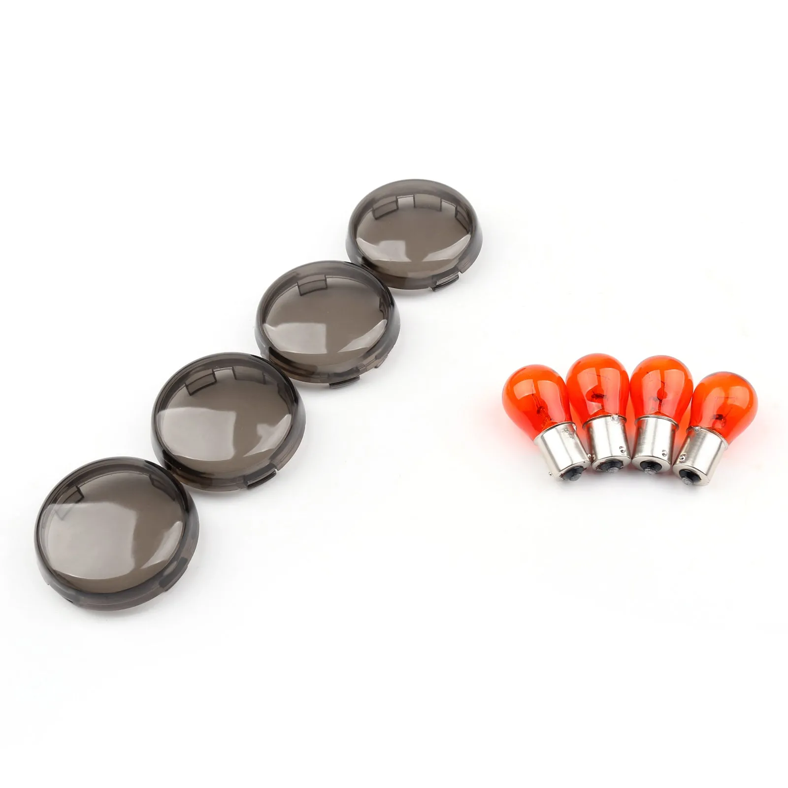 4pcs couvercle de lentille de clignotant + ampoules pour Harley XL 883 48 Sportster générique