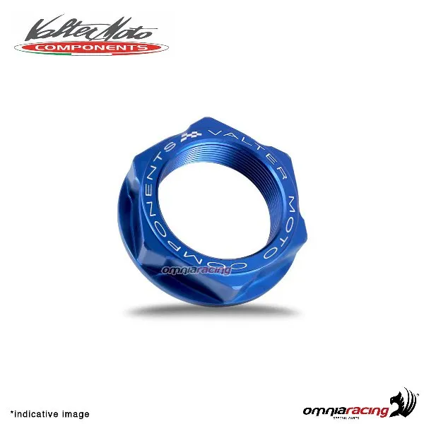 Dado Valtermoto per cannotto di sterzo ergal blu per Kawasaki ZX10R 2004>2018