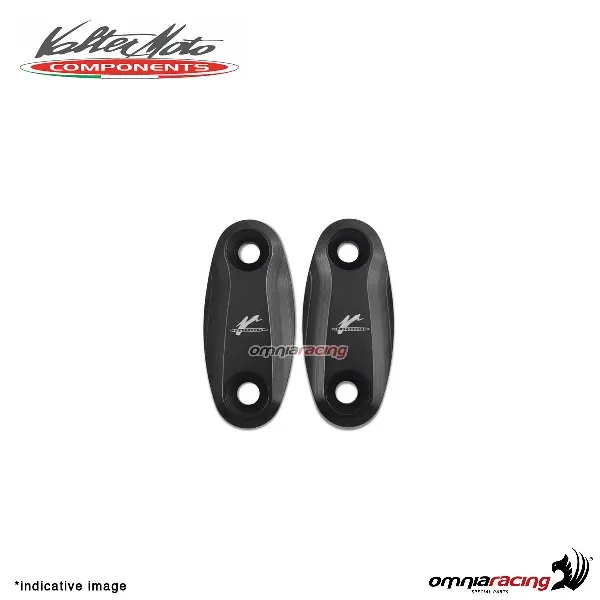 Tappi fori specchi Valtermoto in alluminio nero per Honda CBR1000RR 2004>2008