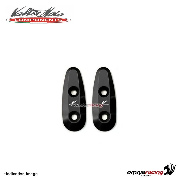 Tappi fori specchi Valtermoto in alluminio nero per Yamaha R1 1998>2008