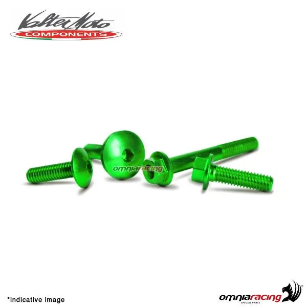 Kit viti Valtermoto per carena in alluminio verde per Kawasaki ZX10R Ninja 2004>2005