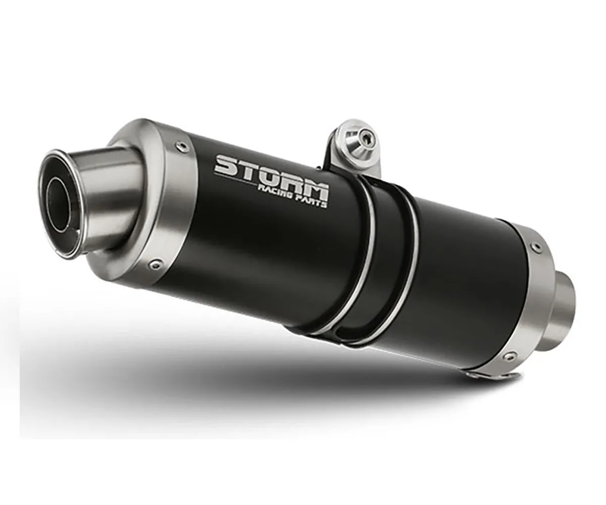 Scarico Completo Storm By Mivv Gp Nero Acciaio Inox Per Yamaha Mt-07 2014 > 2024-74.Y.045.LXSB-72805