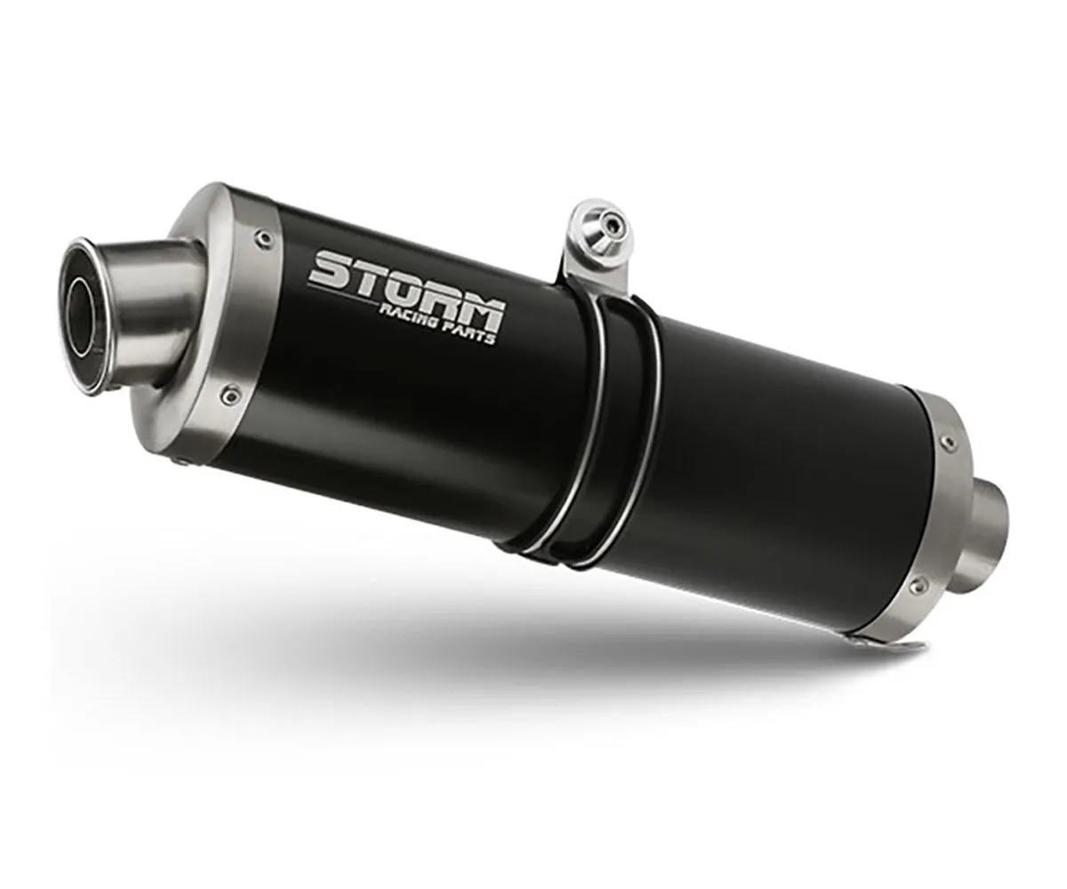 Scarico Completo Storm By Mivv Oval Nero Inox Per Yamaha Tracer 700 2016 > 2022-74.Y.058.LX1B-72807