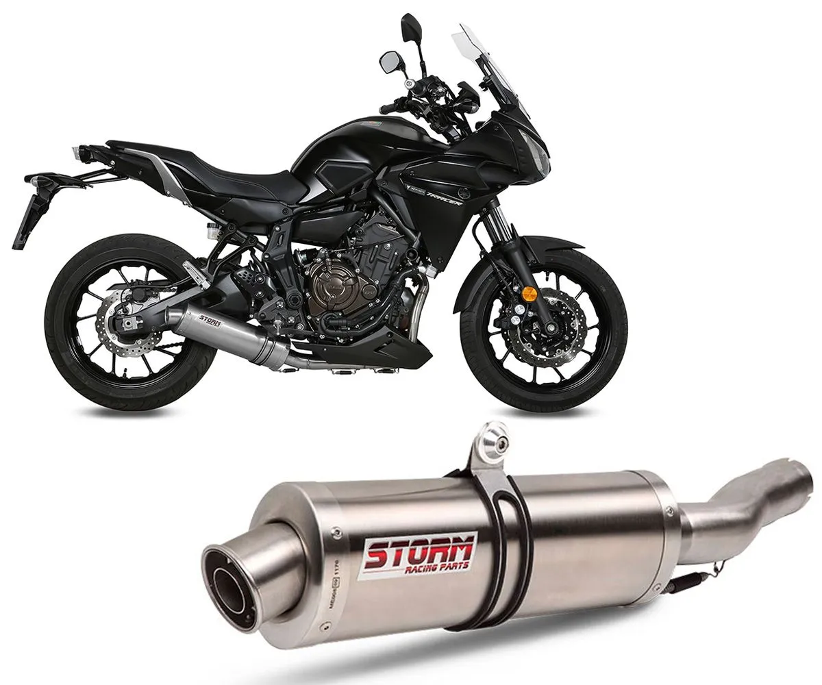 Scarico Completo Storm By Mivv Oval Inox Per Yamaha Tracer 700 2016 > 2022-74.Y.058.LX1-72609