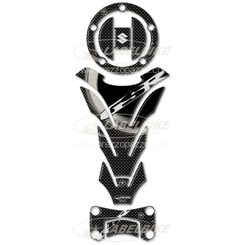 ADESIVI 3D PROTEZIONE SERBATOIO, TAPPO, PIASTRA STERZO SUZUKI GSR 2006-2010