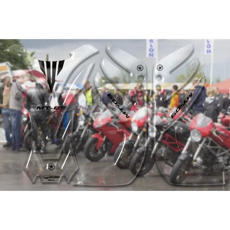 ADESIVI 3D PROTEZIONI LATERALI E SERBATOIO YAMAHA MT-09 TRASPARENTI