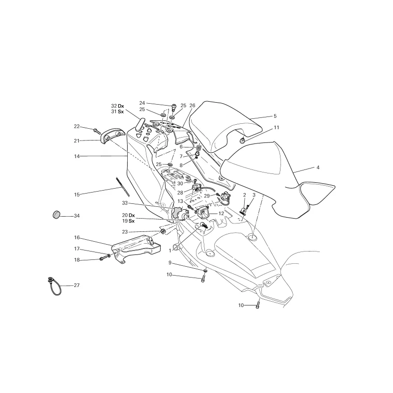 Adesivi posteriori Ducati Multistrada 1000DS/1100/620 43611421A