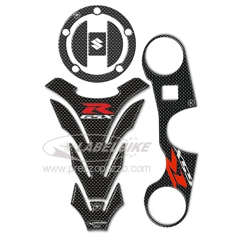 ADESIVO 3D PROTEZIONE SERBATOIO, TAPPO, PIASTRA STERZO SUZUKI GSX-R 600/750 2006-2016