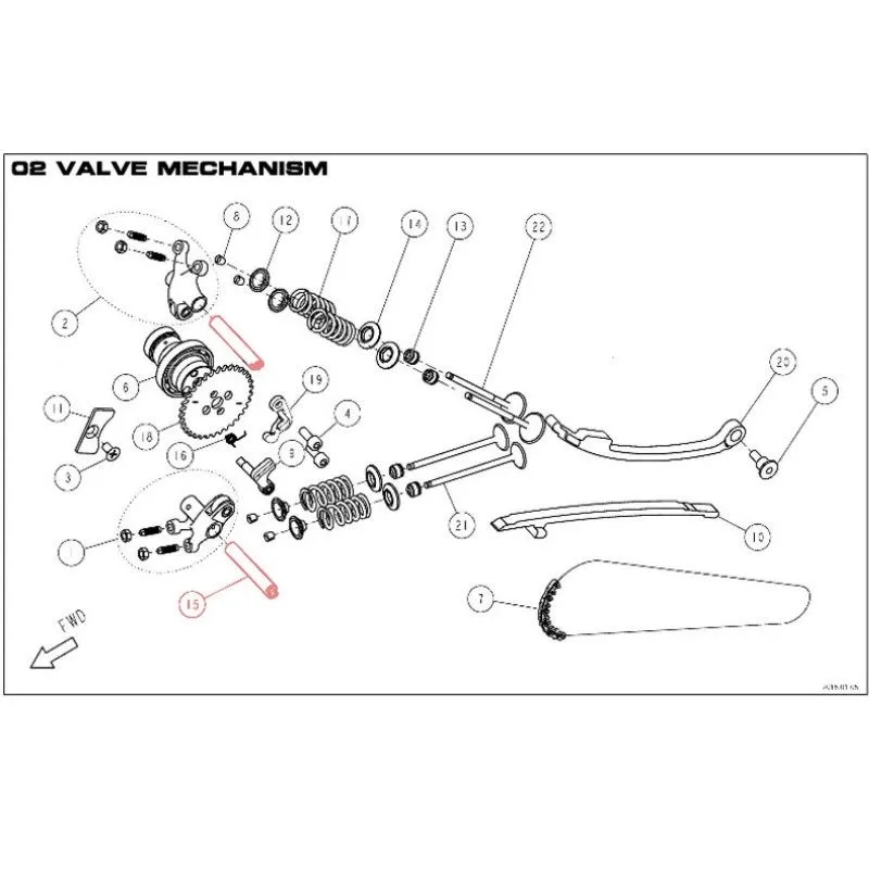 Albero / Spinotto Bilancieri DAYTONA 190cc - 86392