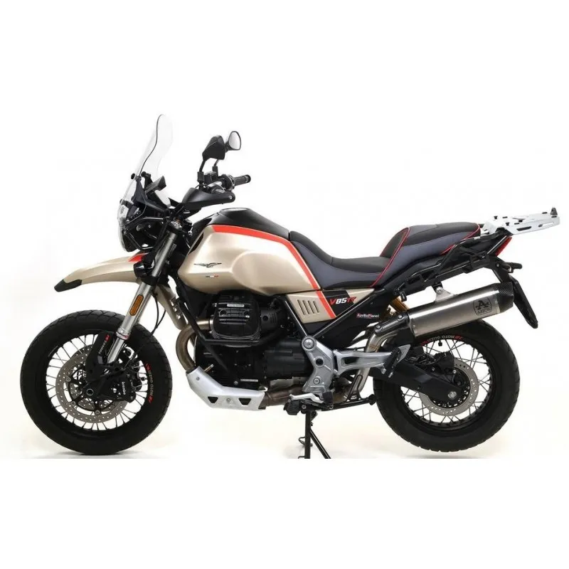ARROW INDY RACE EXHAUST MOTO GUZZI V85 TT 2021-2023 (EURO 5), DARK ALUMINUM/CARBON, APPROVED