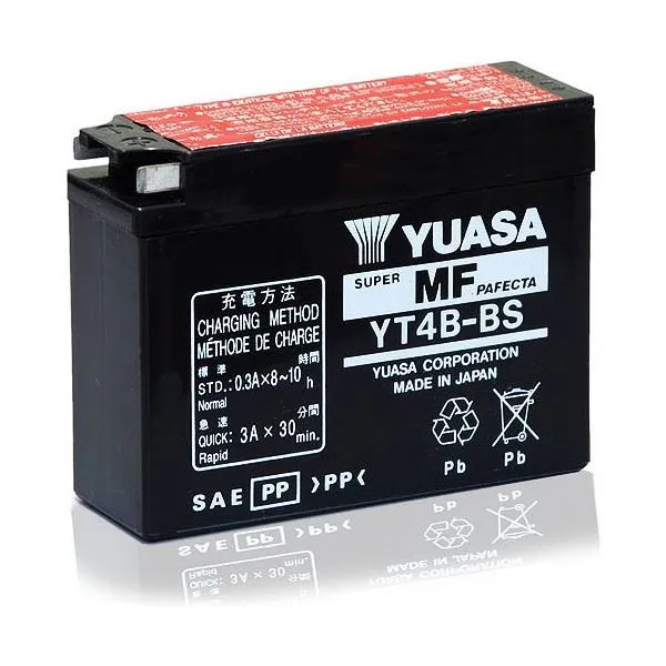Batteria Yuasa YT4B-BS da 12V/2,3AH (Dimensioni 114x39x86 mm)