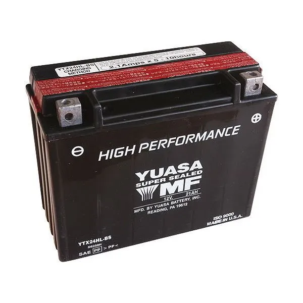Batteria Yuasa YTX24HL-BS da 12V/21AH (Dimensioni 205x87x162 mm)