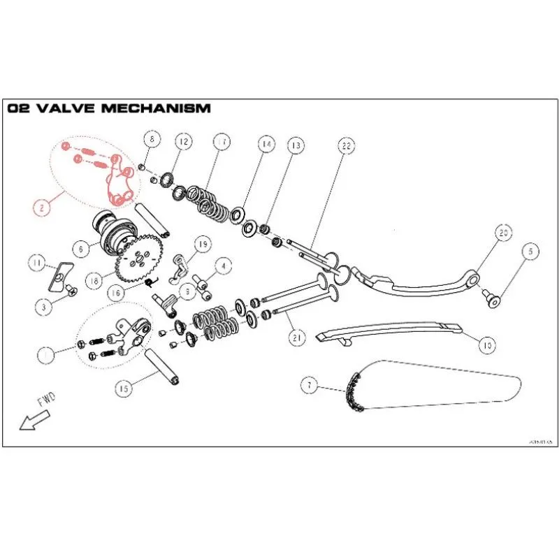 Bilanciere Valvole Aspirazione per Motore DAYTONA 190 - 86393