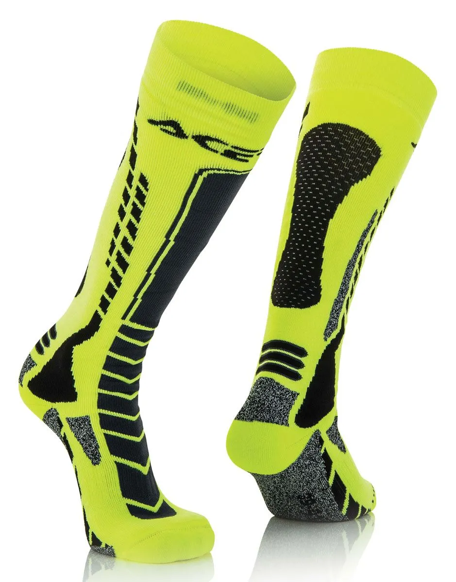 Calzettoni Off-Road Acerbis Mx Pro neri-giallo fluo