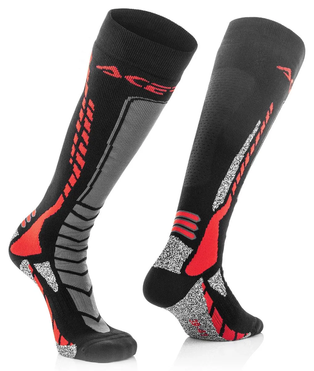 Calzettoni Off-Road Acerbis Mx Pro neri-rossi