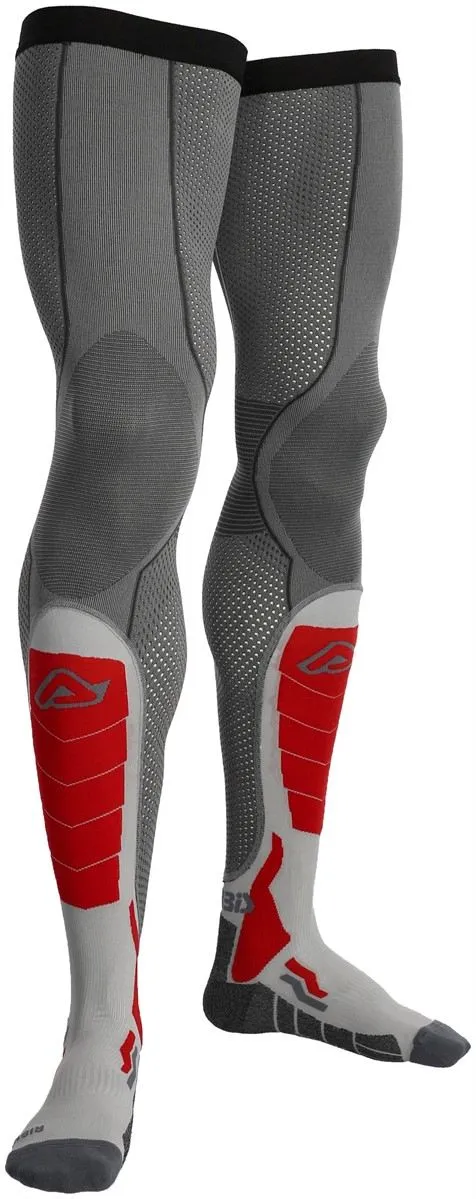 Calzettoni Off-Road Acerbis X-Leg Pro Vented Lunghi grigio-rosso