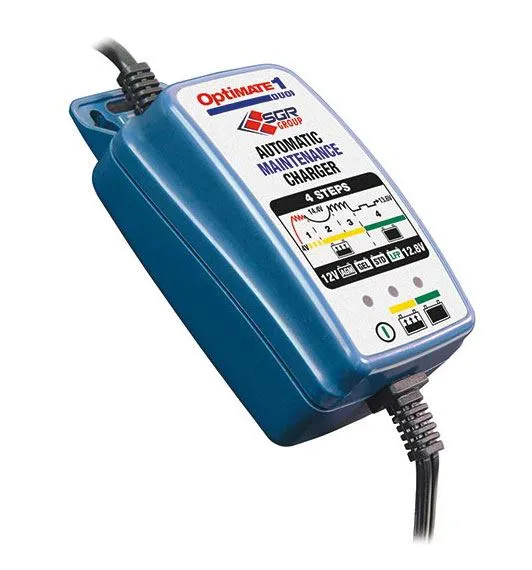 Caricabatterie mantenitore per auto e moto TecMate Optimate 1 DUO adatto sia per batterie Piombo-acido che Litio 12V