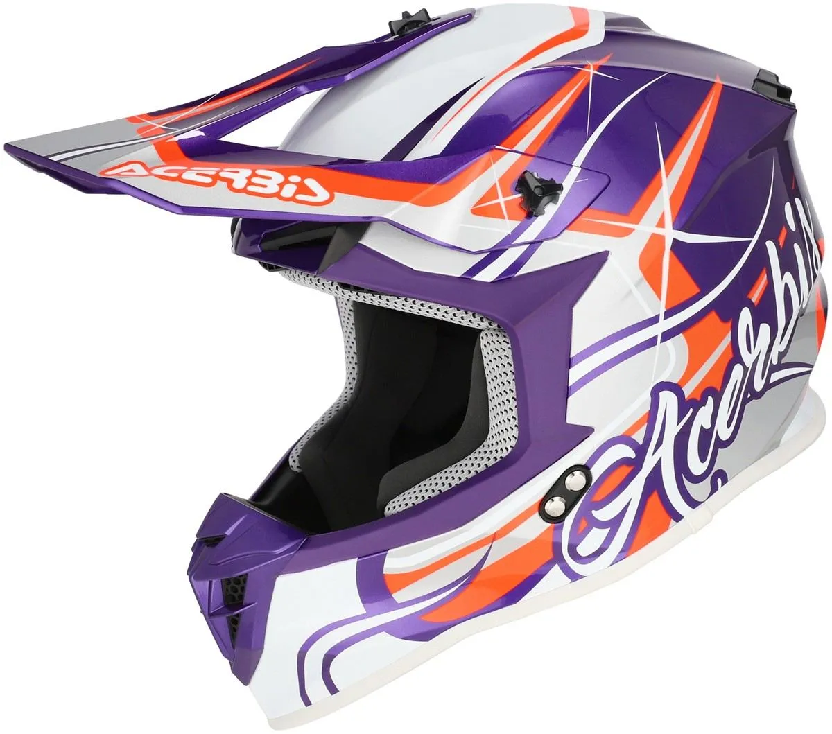 Casco cross enduro Acerbis LINEAR 22-06 Viola/Bianco