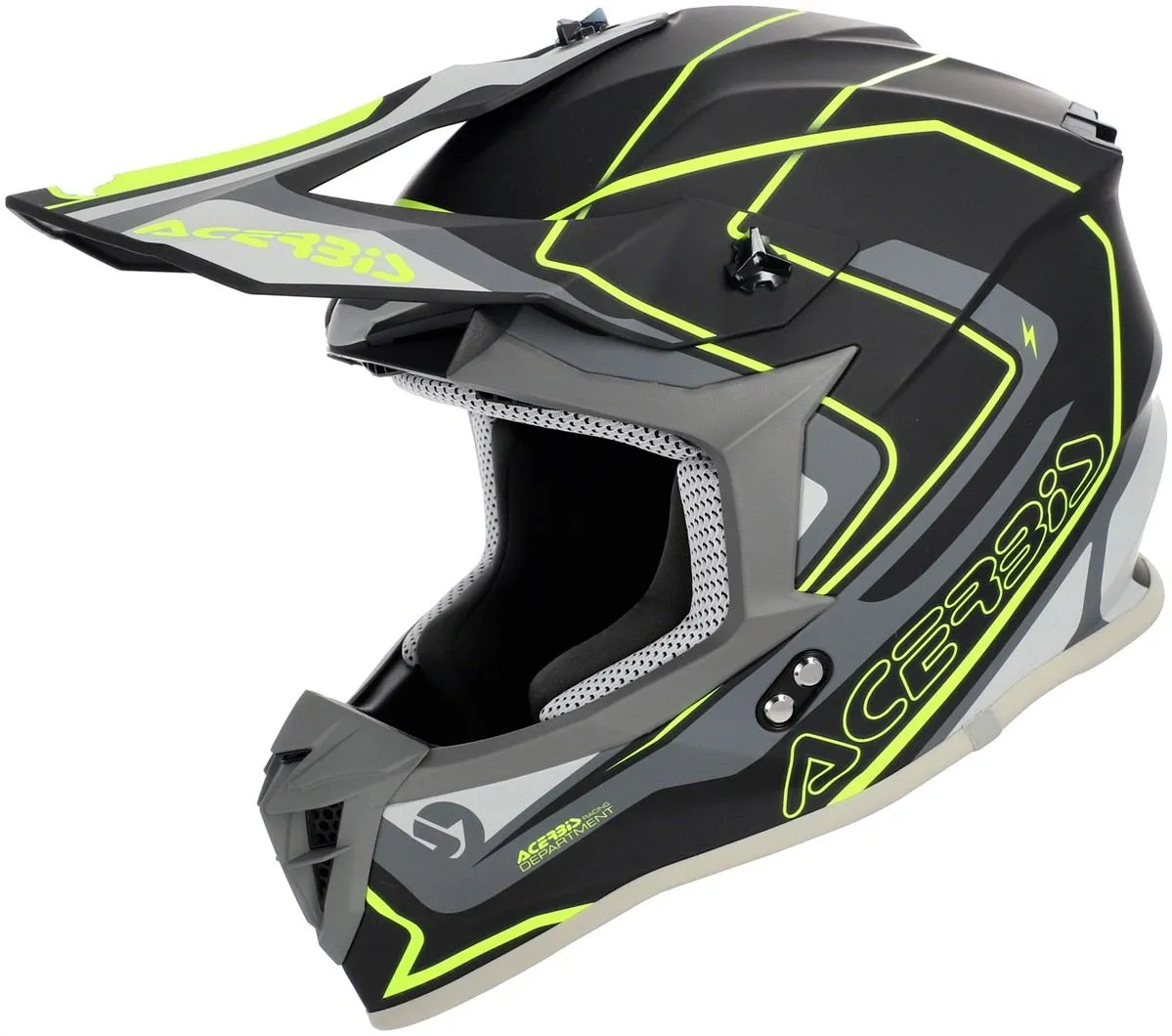 Casco cross enduro Acerbis LINEAR 22-06 Nero/Grigio/Giallo Fluo