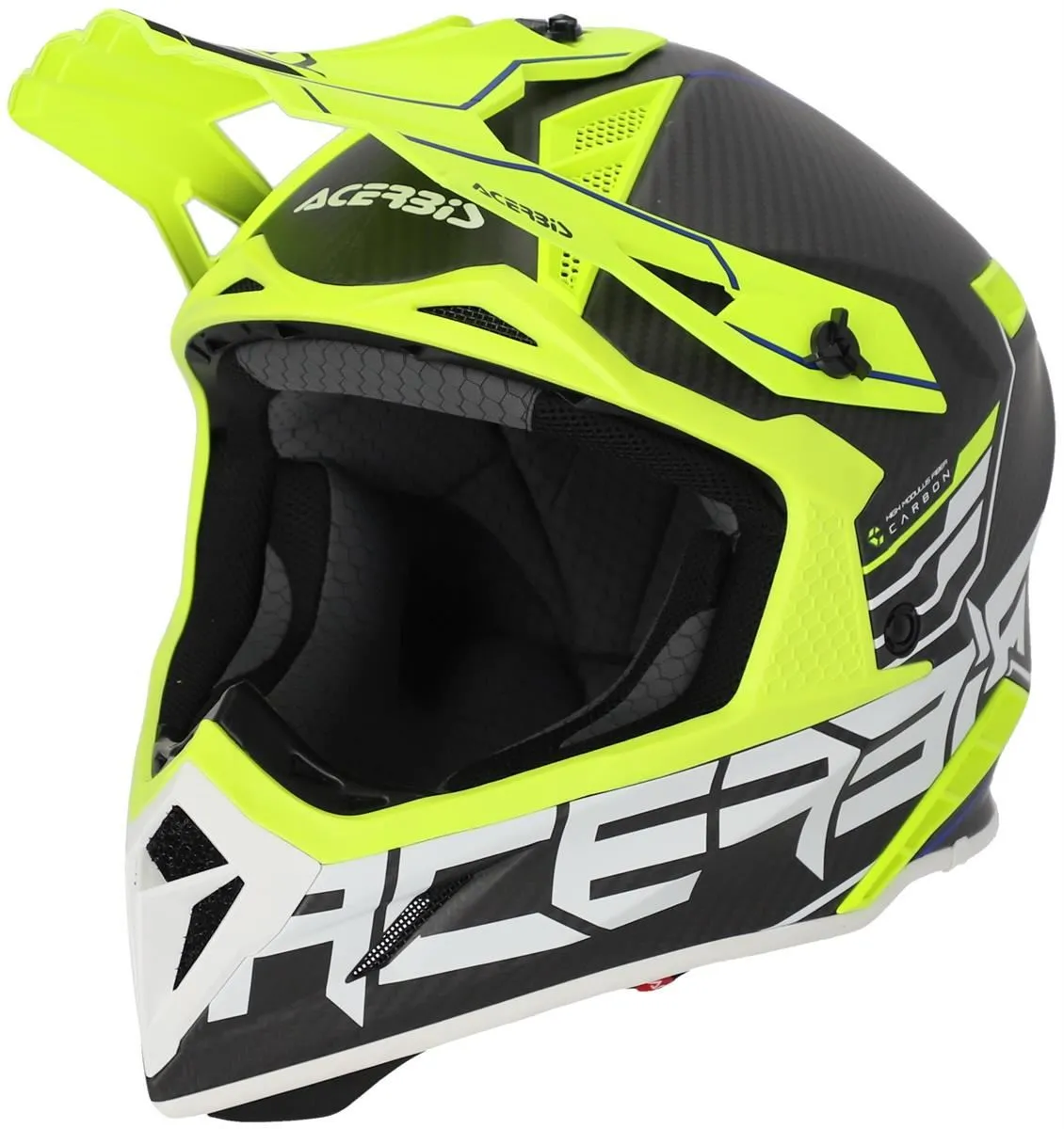 Casco cross enduro Acerbis Steel Carbon 22-06 nero-giallo fluo