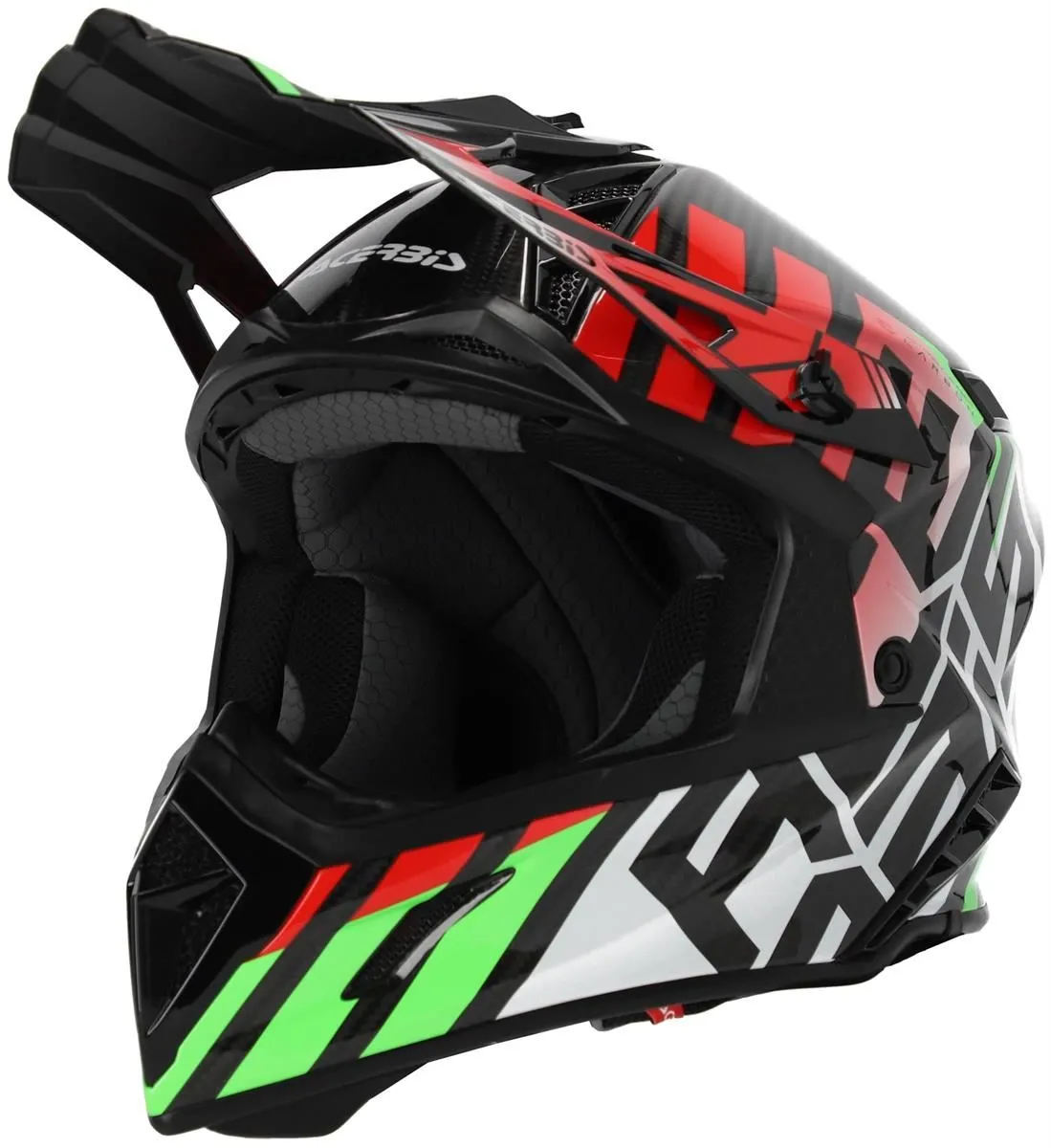 Casco cross enduro Acerbis STEEL CARBON 22-06 Verde/Rosso