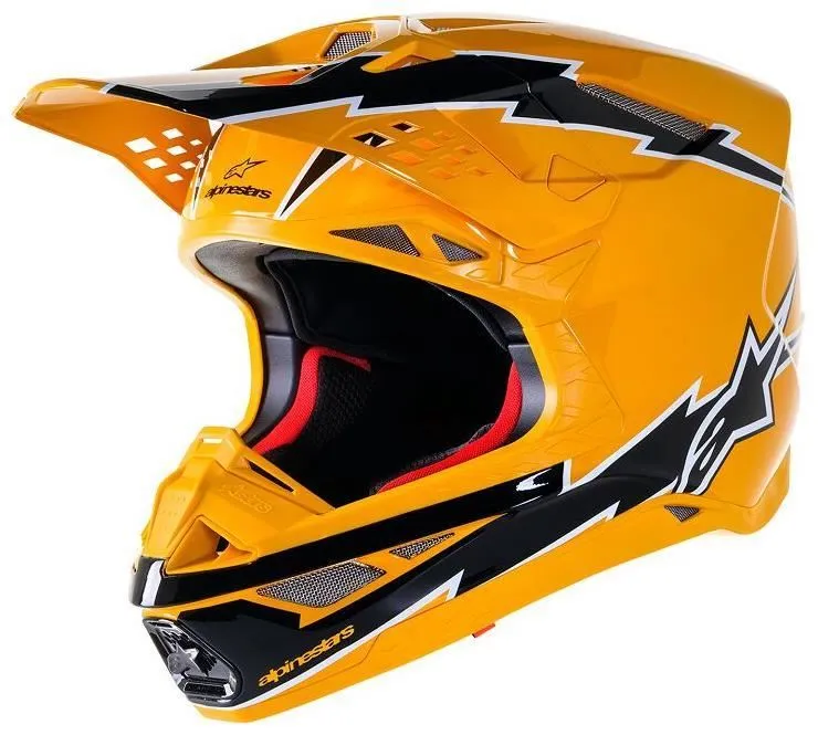 Casco cross enduro Alpinestars Supertech M10 AMP colore arancio-nero