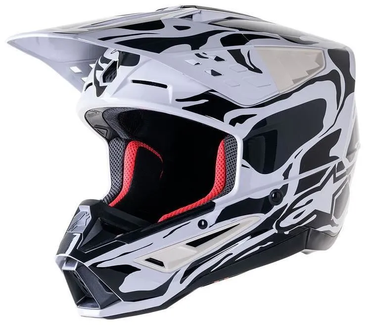 Casco cross enduro Alpinestars Supertech M5 MINE colore grigio-nero