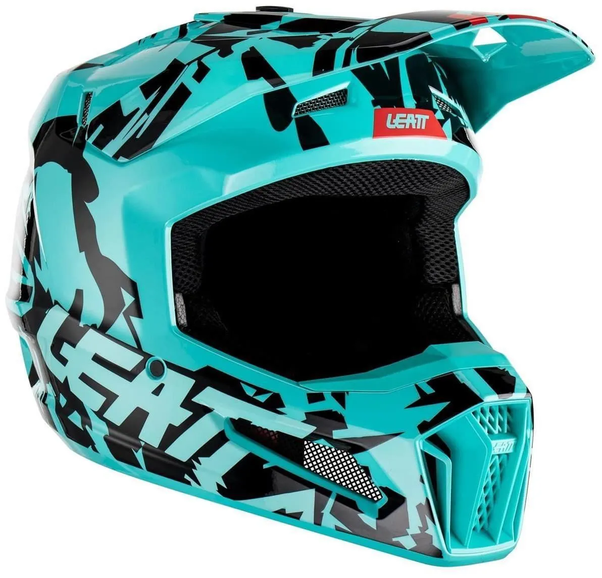 Casco cross enduro Leatt 3.5 per bambino colore turchese