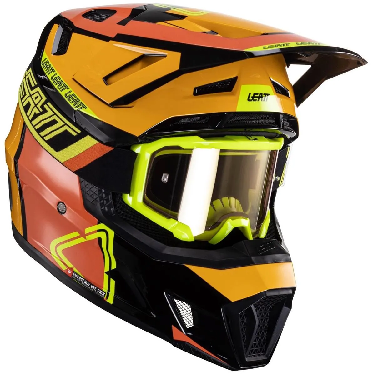 Casco cross enduro Leatt 7.5 colore arancione-nero + Maschera Leatt Velocity inclusa