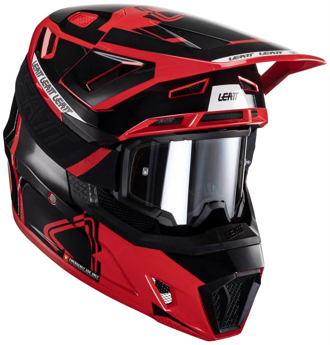 Casco cross enduro Leatt 7.5 colore rosso-nero + Maschera Leatt Velocity inclusa