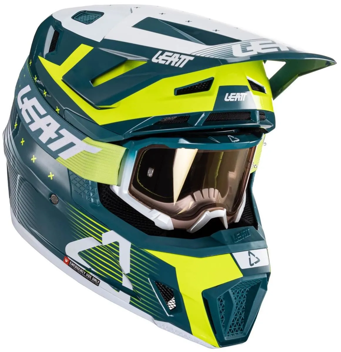 Casco cross enduro Leatt 7.5 colore verde + Maschera Leatt Velocity inclusa