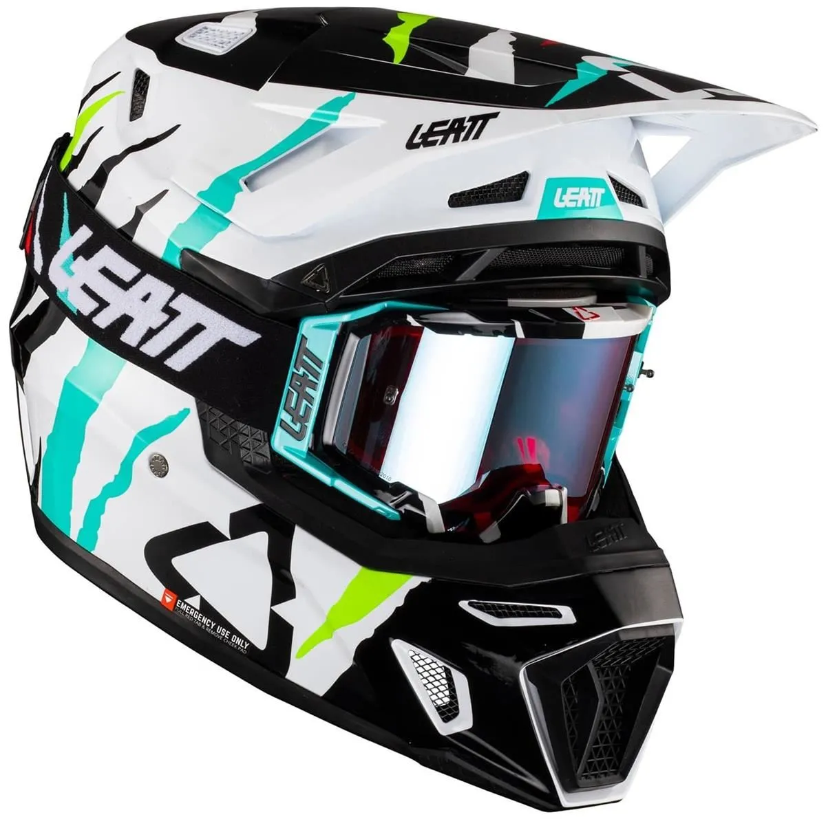 Casco cross enduro Leatt 8.5 in fibra composita colore multicolor + Maschera Leatt Velocity inclusa