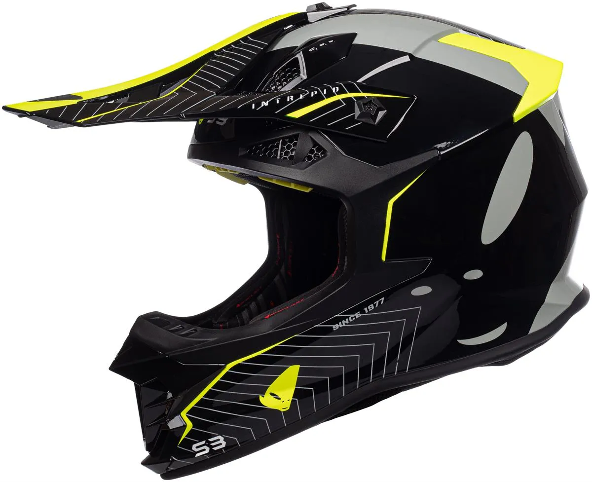 Casco cross enduro UFO Intrepid colore nero-giallo fluo (ULTIMO PEZZO DISPONIBILE)